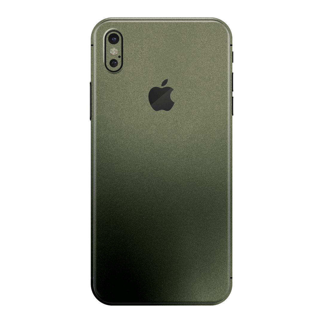 iPhone XS MAX Military Green Metallic Skin Wrap Sticker Decal Cover Protector by EasySkinz | EasySkinz.com